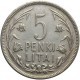 Litwa, 5 litów 1925, Penki Litai, stan 2-, ładna