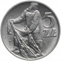 5 zł, Rybak, 1959, stan 1-, połysk