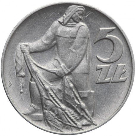 5 zł rybak, 1960, stan 2+