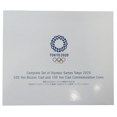 Zestaw monet olimpijskich Tokyo 2020, 1x 500 Yen + 13x 100 Yen + etui