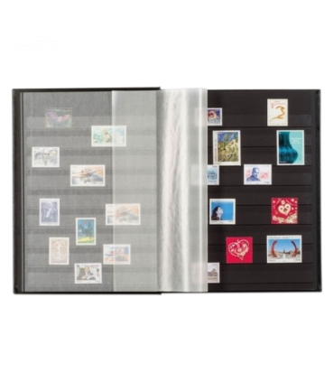 Klaser na znaczki COMFORT 64 Leuchtturm, bordowy + czarne karty