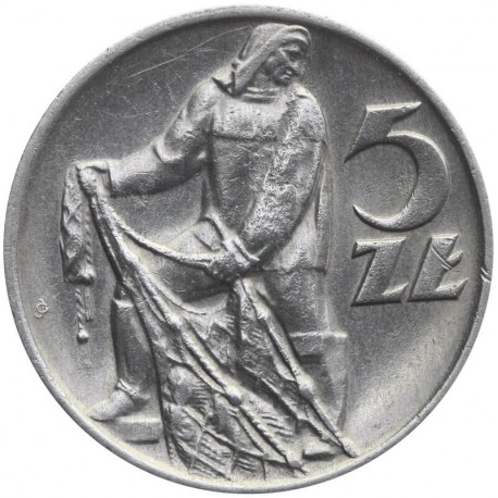 5 zł, Rybak, 1959, stan 2-