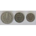 Lot 1966, 10 groszy, 20 groszy, 1 złoty, stany 2-/3+