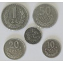 Lot 1965, 5 groszy, 10 groszy, 20 groszy, 50 groszy, 1 złoty