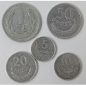 Lot 1967, 5 groszy, 10 groszy, 20 groszy, 50 groszy, 1 złoty, stan 3+/3