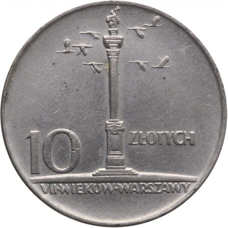 10 złotych Mała kolumna, 1966, stan 1-