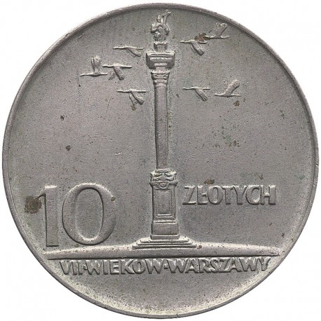 10 złotych Mała kolumna, 1966, stan 2+