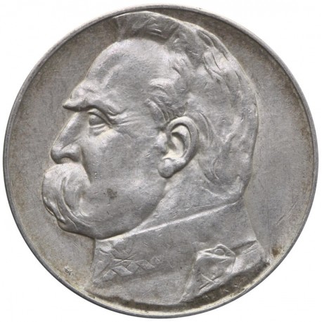 5 złotych Piłsudski 1938, rzadka, stan 2-, połysk