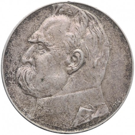 10 złotych Piłsudski 1934, stan 2-/3+, Strzelecki