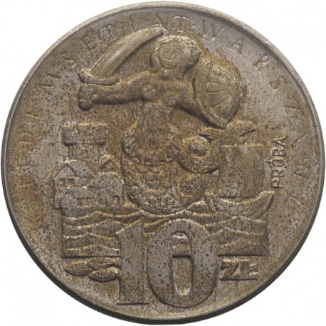 10 złotych VII wieków Warszawy Syrenka próba 1965, st. 2-/3+