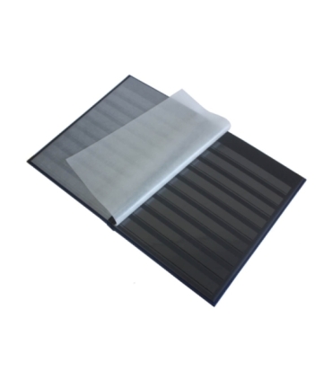 Klaser na znaczki Leuchtturm, 16 stron, czerwony, CZARNE karty