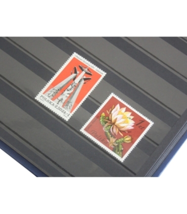 Klaser na znaczki Leuchtturm, 16 stron, czerwony, CZARNE karty