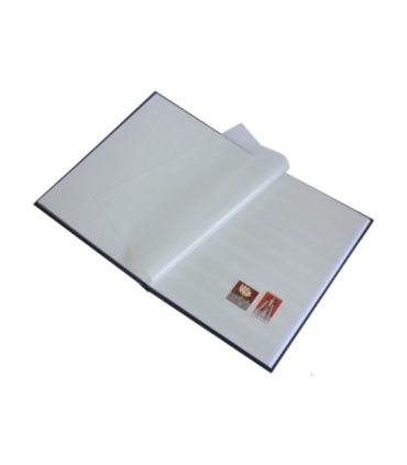 Klaser na znaczki Leuchtturm, 16 stron, czarny, BIAŁE karty