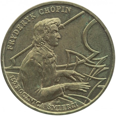 2 zł GN, Fryderyk Chopin, 150 rocznica śmierci, st. 1-