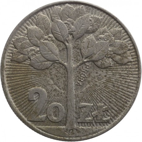 20 złotych kwitnące drzewo 1973 próba, st. 2 nalot