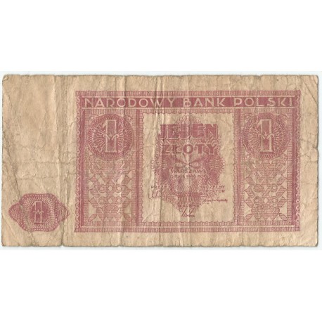 Banknot 1 złoty 1946 rok - stan 5