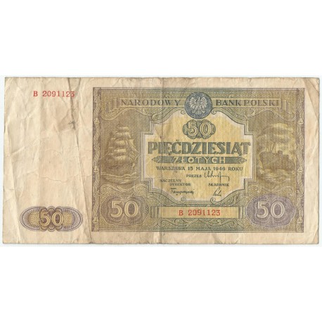 50 złotych 1946, Seria B, stan 4