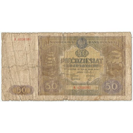 50 złotych 1946, Seria A, stan 5