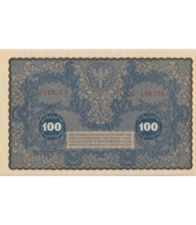 100 marek 1919 stan 1-, IJ Seria V nr 366220