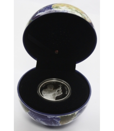 Pozytywka (grająca Barkę) z monetą 2 Dolary Fiji Jan Paweł II