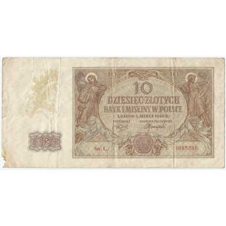 10 złotych 1940, Seria L. stan 4