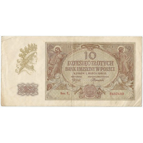 10 złotych 1940, Seria L. stan 3-