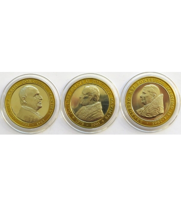 3 x medale Jan Paweł II, Benedykt XVI, Jan XXIII