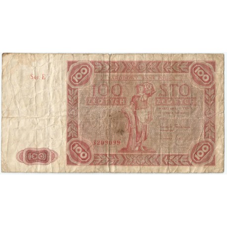 100 złotych 1947, Ser. E, stan 4-