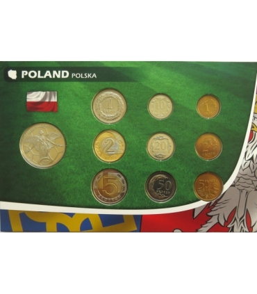 Monety obiegowe zestaw Euro 2012 Polska - Ukraina + medal