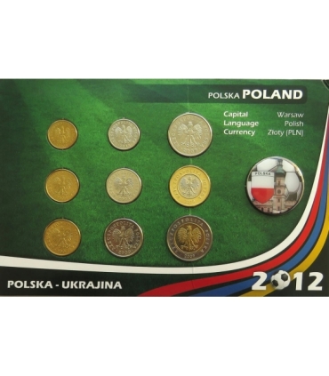 Monety obiegowe zestaw Euro 2012 Polska - Ukraina + medal
