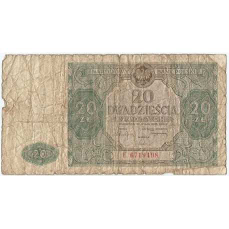 20 złotych 1946, Ser. E, stan 5