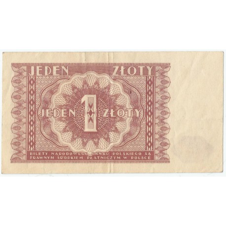 Banknot 1 złoty 1946 rok - stan 3