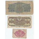 Zestaw 3 banknotów polskich 1944, 50 groszy, pięć złotych, 10 złotych