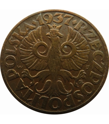 5 groszy 1937 rok, stan 2+