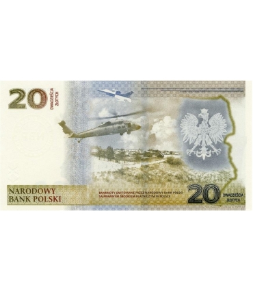 20 złotych banknot - Ochrona polskiej granicy wschodniej