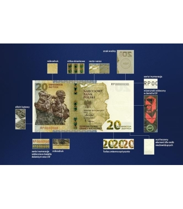 20 złotych banknot - Ochrona polskiej granicy wschodniej
