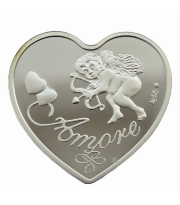 Numizmat srebrny Amore - kształt serca Ag925