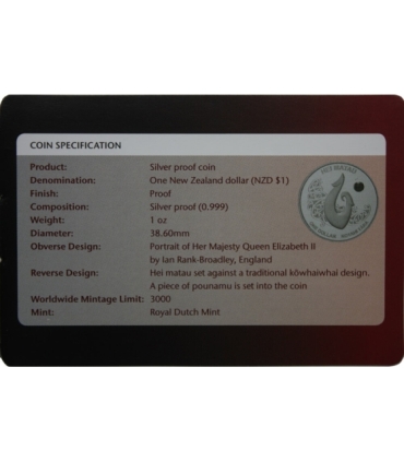 Nowa Zelandia, Elżbieta II, Dolar 2012, Hei Matau