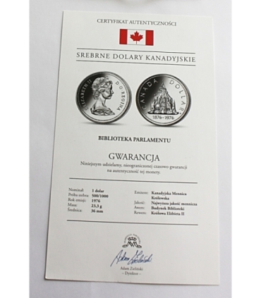 1 Dolar - Biblioteka Parlamentu 1976r - Kanada
