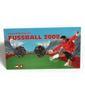 2008 2x 5EURO Austria FUSSBALL - blister