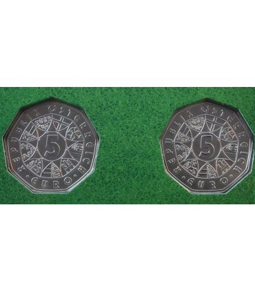 2008 2x 5EURO Austria FUSSBALL - blister