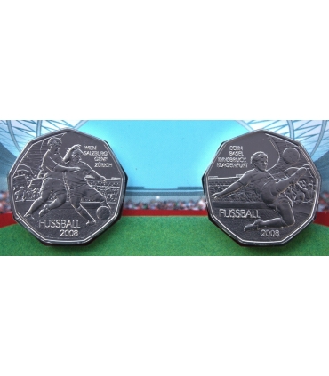 2008 2x 5EURO Austria FUSSBALL - blister