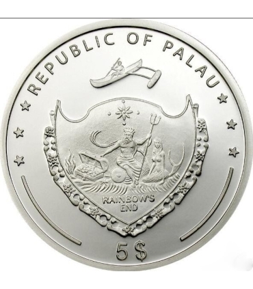 Palau 2007, 5 dolarów - żółta perła - 2500 szt AG925 ETUI + CERTYFIKAT