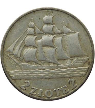 2 złote Żaglowiec, stan 2+