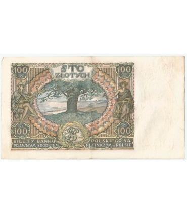 Banknot 100 zł 1934 rok, seria BK, stan 3-