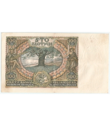 Banknot 100 zł 1934 rok, seria BM, stan 3