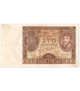 Banknot 100 zł 1934 rok, seria BG, stan 3