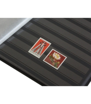 Klaser na znaczki 60 czarnych stron Leuchtturm, czerwony