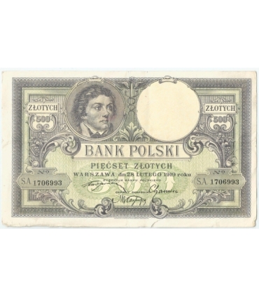 500 zł Kościuszko, 1919, stan 4