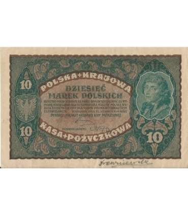10 marek polskich , rok 1919, stan 1-, II Serja DR